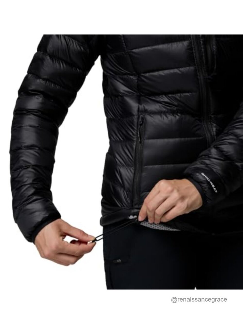 Packable Down Hooded Jacket Omni-Heat Insulated Active Fit
